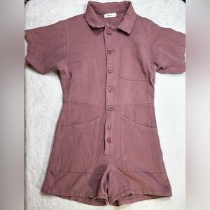 MOD REF M womens cotton romper, easy fit with a gentle drape and laid‑back charm